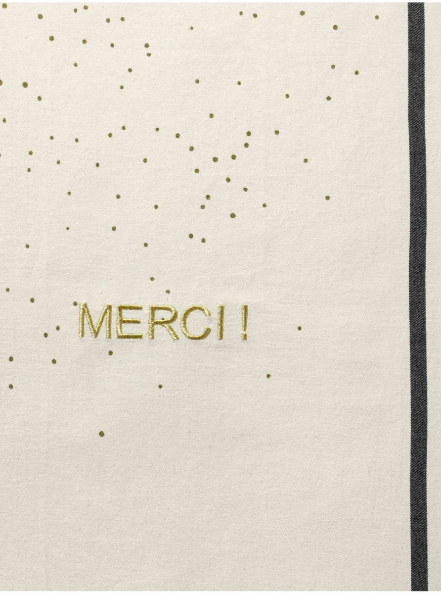 La Cerise sur le Gateau Torchon brodé Merci 70 x 50
