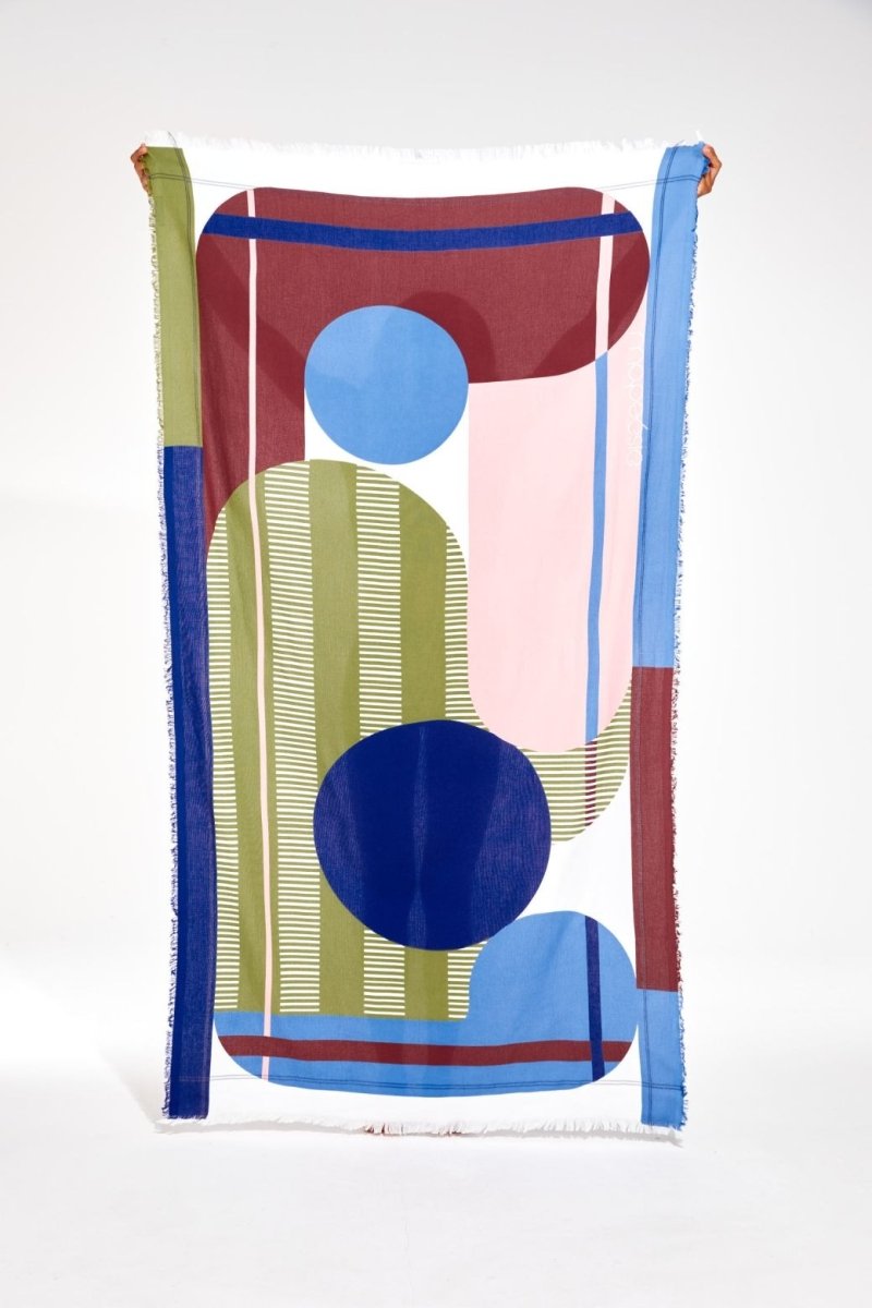 Mapoésie Drap De Plage Abstract Kaki Rose – vue principale
