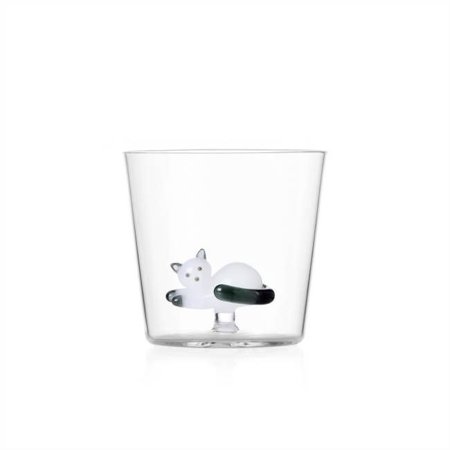 ICHENDORF Tobby Cat Verre Chat Allongé Queue Ambre