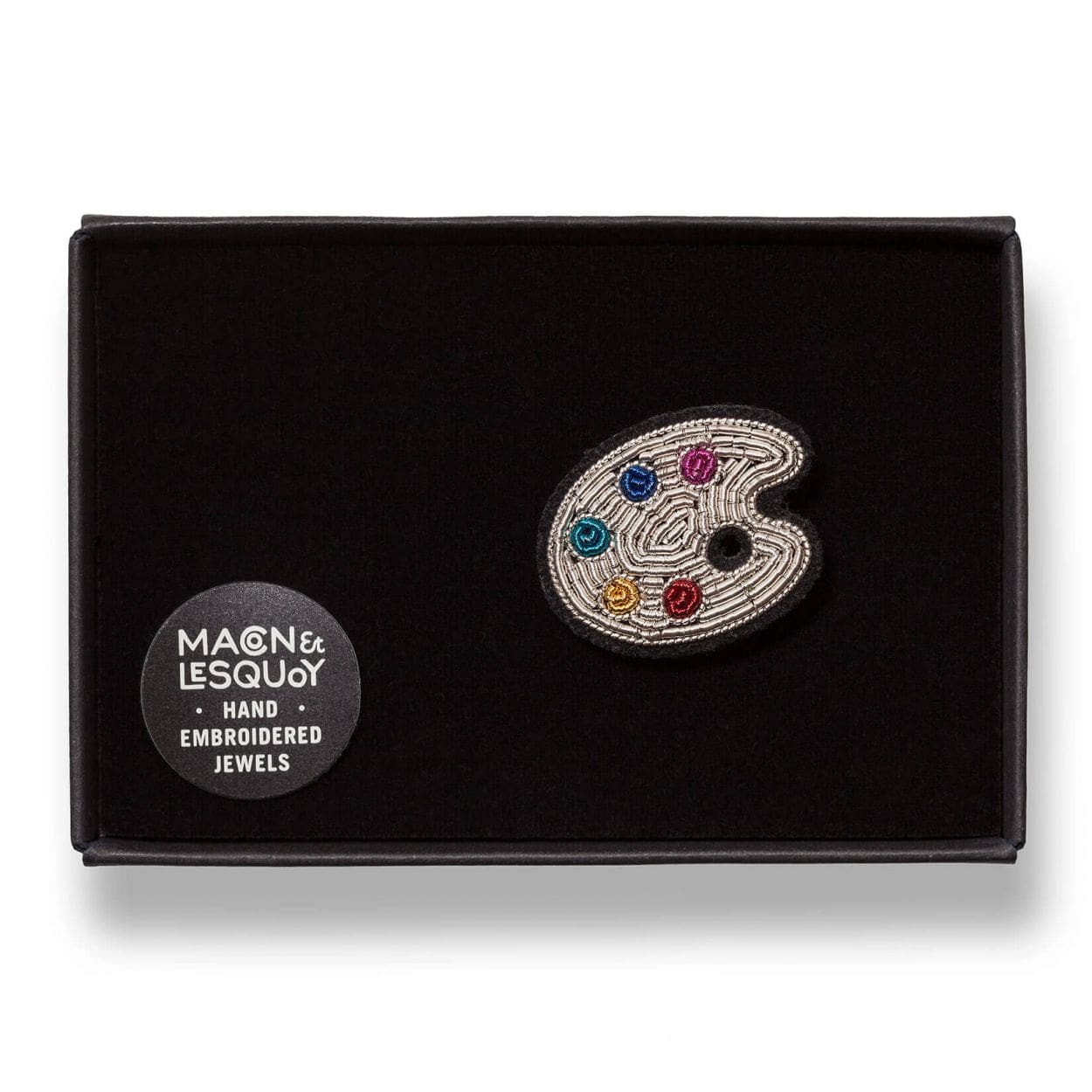 MACON ET LESQUOY broche brodée palette
