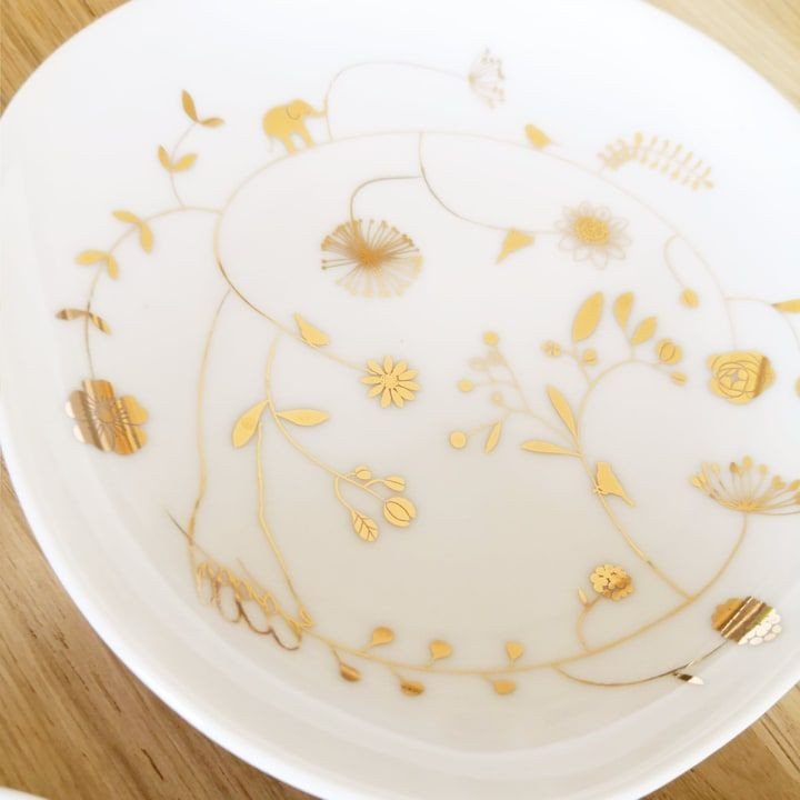 RÄDER DESIGN stories porcelain blanche Set de 3 mini coupelles Merveilles décors or
