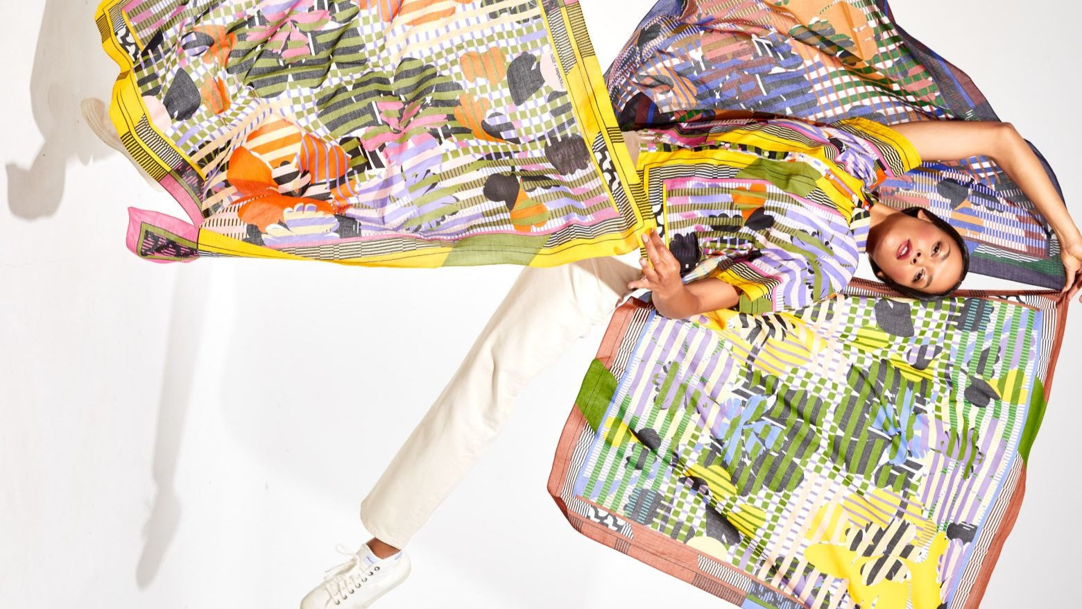 mapoésie foulard carré Eden coloris vert