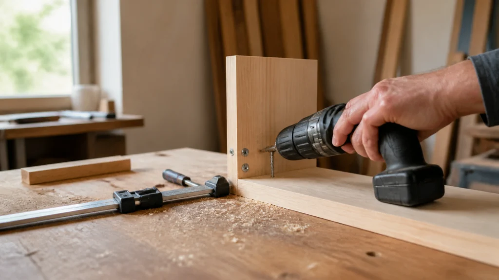 Illustration éditoriale pour l’article « Réussir votre assemblage bois vis : le guide des pros »