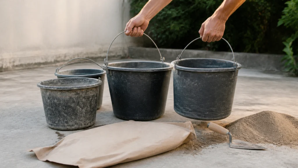 Illustration éditoriale pour l’article « Comment choisir votre seau béton pour réussir vos travaux »