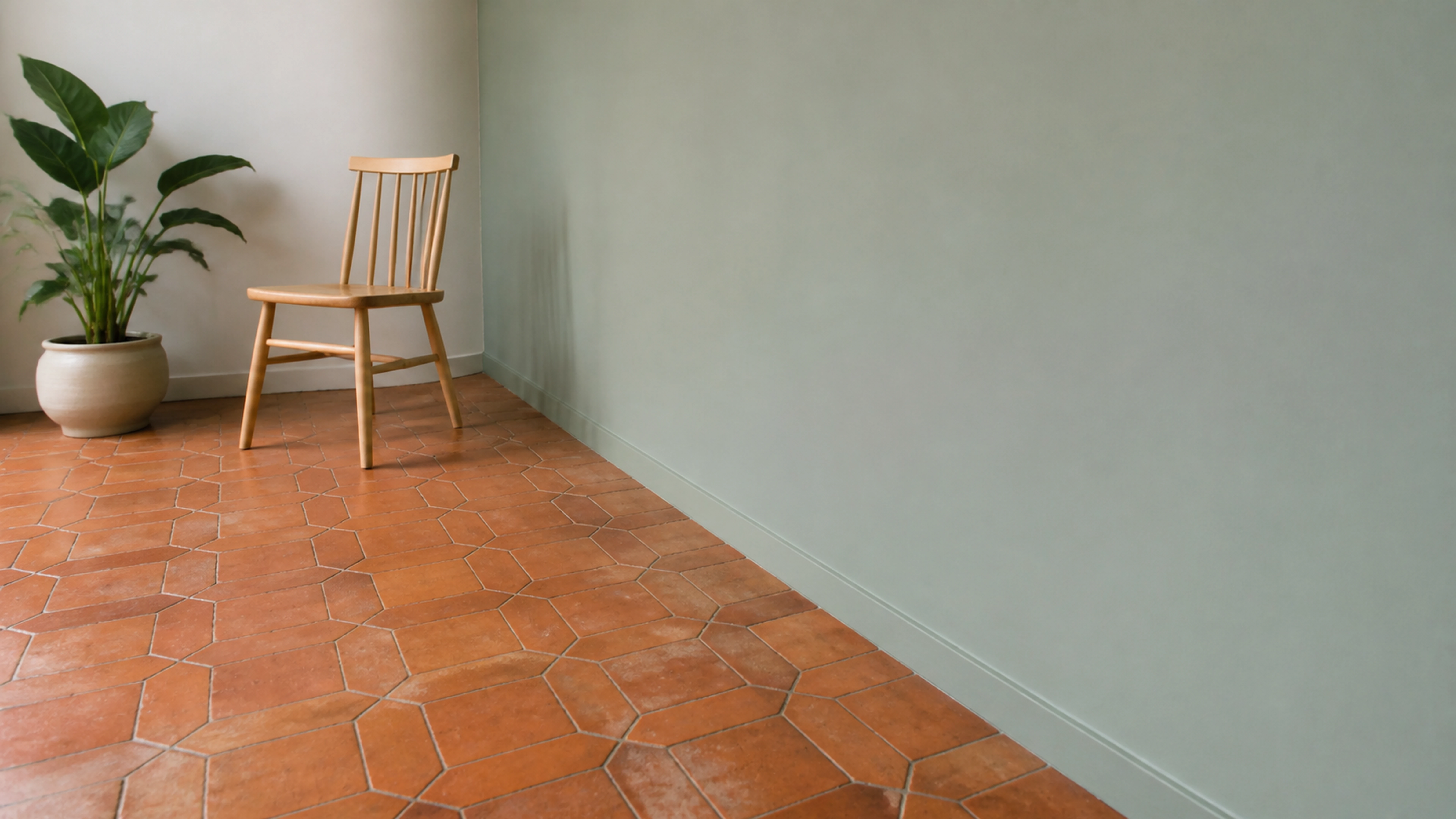 Illustration éditoriale pour l’article « Quelle couleur de mur avec carrelage terre cuite choisir »