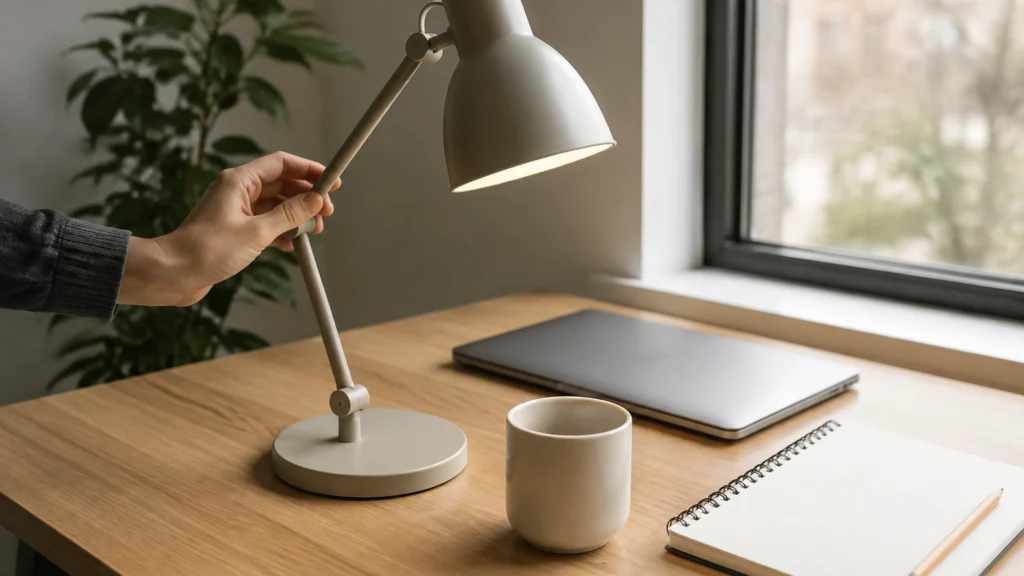 Illustration éditoriale pour l’article « Comment bien choisir votre lampe de bureau en 2026 »